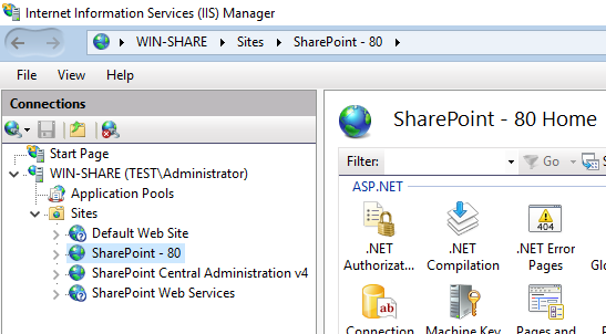 IIS SharePoint Back End