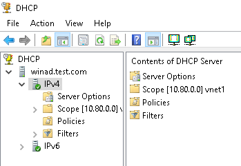 DHCP Management MMC snap-in